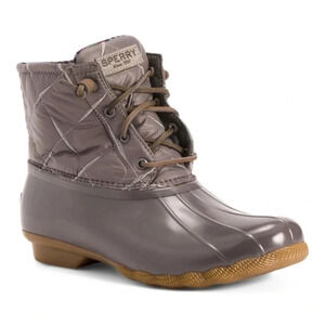 New Sperry Top sider Saltwater STS85830 women's duck boots Nylon Quilt Grey